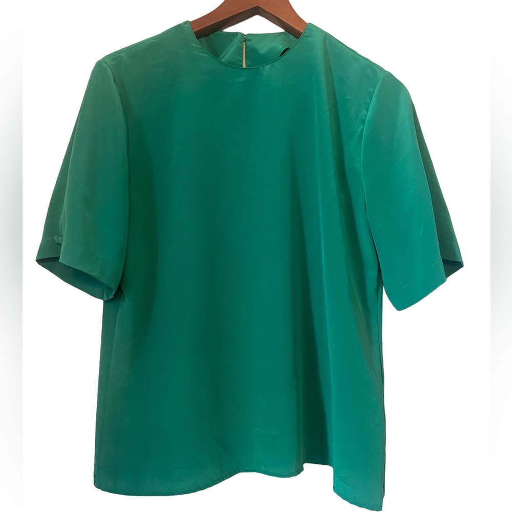 Peters & Ashley Emerald Green Short Sleeve Blouse